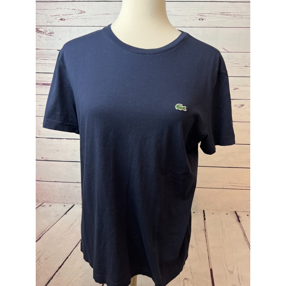 Lacoste Tee Shirt Pima Cotton Short Sleeve V-Neck Jersey T-Shirt Medium Mens Y2K